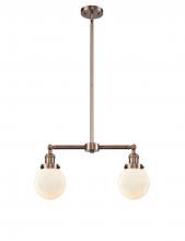 Innovations Lighting 209-AC-G201-6 - Beacon - 2 Light - 23 inch - Antique Copper - Stem Hung - Adjustable Island Light