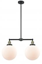 Innovations Lighting 209-BAB-G201-10 - Beacon - 2 Light - 25 inch - Black Antique Brass - Stem Hung - Adjustable Island Light
