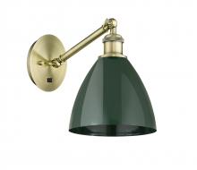 Innovations Lighting 317-1W-AB-MBD-75-GR - Plymouth - 1 Light - 8 inch - Antique Brass - Adjustable Sconce