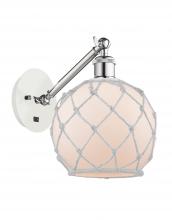 Innovations Lighting 317-1W-WPC-G121-8RW - Farmhouse Rope - 1 Light - 8 inch - White Polished Chrome - Adjustable Sconce