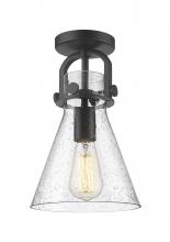 Innovations Lighting 410-1F-BK-G411-8SDY - Newton Cone - 1 Light - 8 inch - Matte Black - Flush Mount