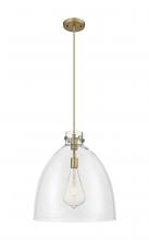 Innovations Lighting 410-1PL-BB-G412-18CL - Newton Bell - 1 Light - 18 inch - Brushed Brass - Cord hung - Pendant