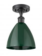 Innovations Lighting 516-1C-BK-MBD-75-GR - Plymouth - 1 Light - 8 inch - Matte Black - Semi-Flush Mount