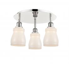 Innovations Lighting 516-3C-PN-G391 - Ellery - 3 Light - 17 inch - Polished Nickel - Flush Mount