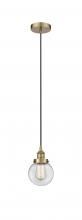 Innovations Lighting 616-1PH-AB-G202-6 - Beacon - 1 Light - 6 inch - Antique Brass - Cord hung - Mini Pendant