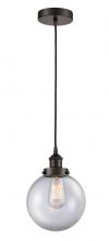 Innovations Lighting 616-1PH-OB-G202-8 - Beacon - 1 Light - 8 inch - Oil Rubbed Bronze - Cord hung - Mini Pendant
