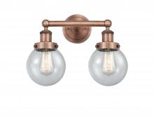 Innovations Lighting 616-2W-AC-G204-6 - Beacon - 2 Light - 15 inch - Antique Copper - Bath Vanity Light