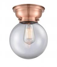 Innovations Lighting 623-1F-AC-G202-8 - Beacon - 1 Light - 8 inch - Antique Copper - Flush Mount