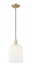 Innovations Lighting 716-1P-AB-G559-8GWH - Bridal Veil - 1 Light - 8 inch - Antique Brass - Cord hung - Mini Pendant