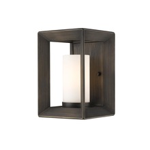 Golden 2073-1W GMT-OP - Smyth 1 Light Wall Sconce (Gunmetal Bronze & Opal Glass)