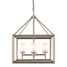 Golden 2073-4 WG - Smyth 4 Light Chandelier (White Gold & Opal Glass)