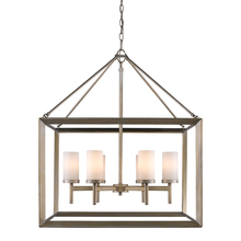 Golden 2073-6 WG - Smyth 6 Light Chandelier (White Gold & Opal Glass)