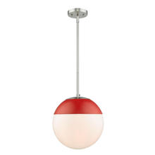 Golden 3218-L PW-RED - 1 Light Pendant with Rod