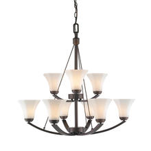 Golden 7158-9 RBZ-OP - 2 Tier - 9 Light Chandelier