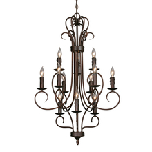 Golden 8512 RBZ - Multi-Family 3 Tier - 12 Light Candelabra Chandelier