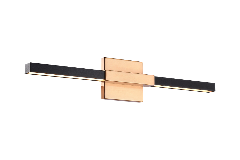 Lineare Matte Black and Aged Gold Brass Wall Sconce