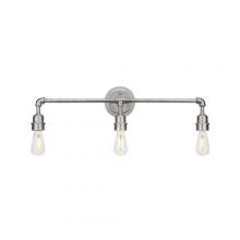Toltec Company 183-AS - Vintage 3 Light Bath Bar in Aged Silver Finish