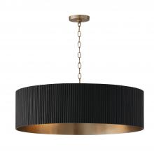 Capital 450741KR - 4-Light Chandelier in Matte Brass and Handcrafted Mango Wood in Black Stain