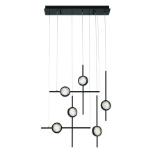 Eurofase 47255-029 - BARLETT-CHD-6LT-32IN-BLK-CL