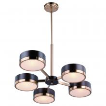 Vaxcel International H0218 - Madison 5L Chandelier Architectural Bronze and Natural Brass