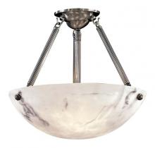 Minka Metropolitan n3903-pw - Pewter Alabaster Dust Glass Bowl Semi-Flush Mount