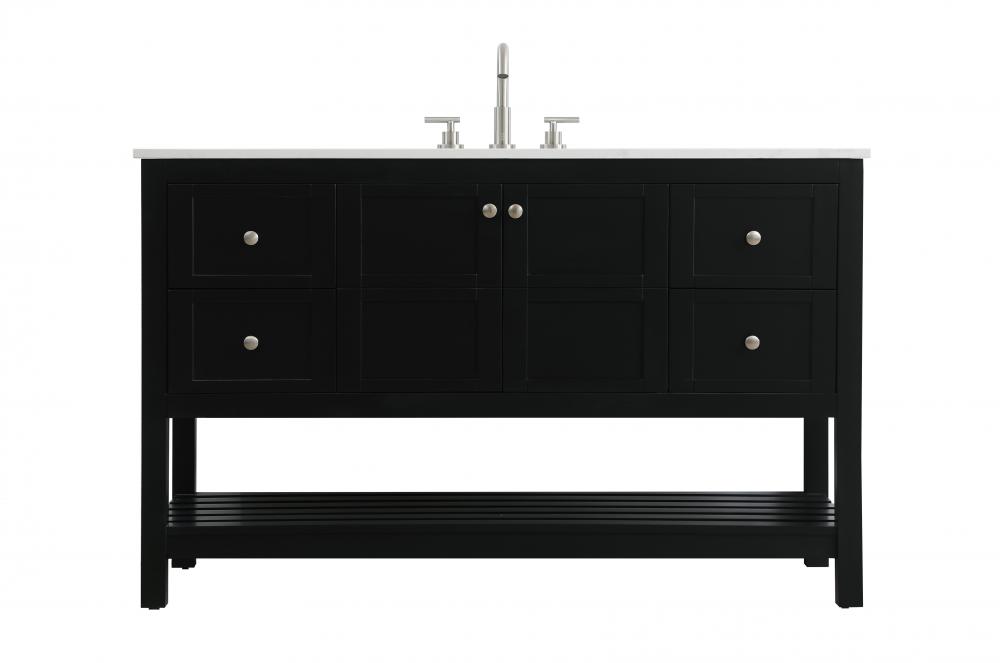 Vanity Cabinet 2dr4dw 54"x22"x34" Black