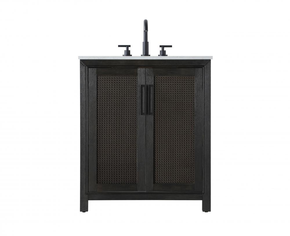 Vanity Cabinet 2Dr 30x21.5x35 Chocolate Oak