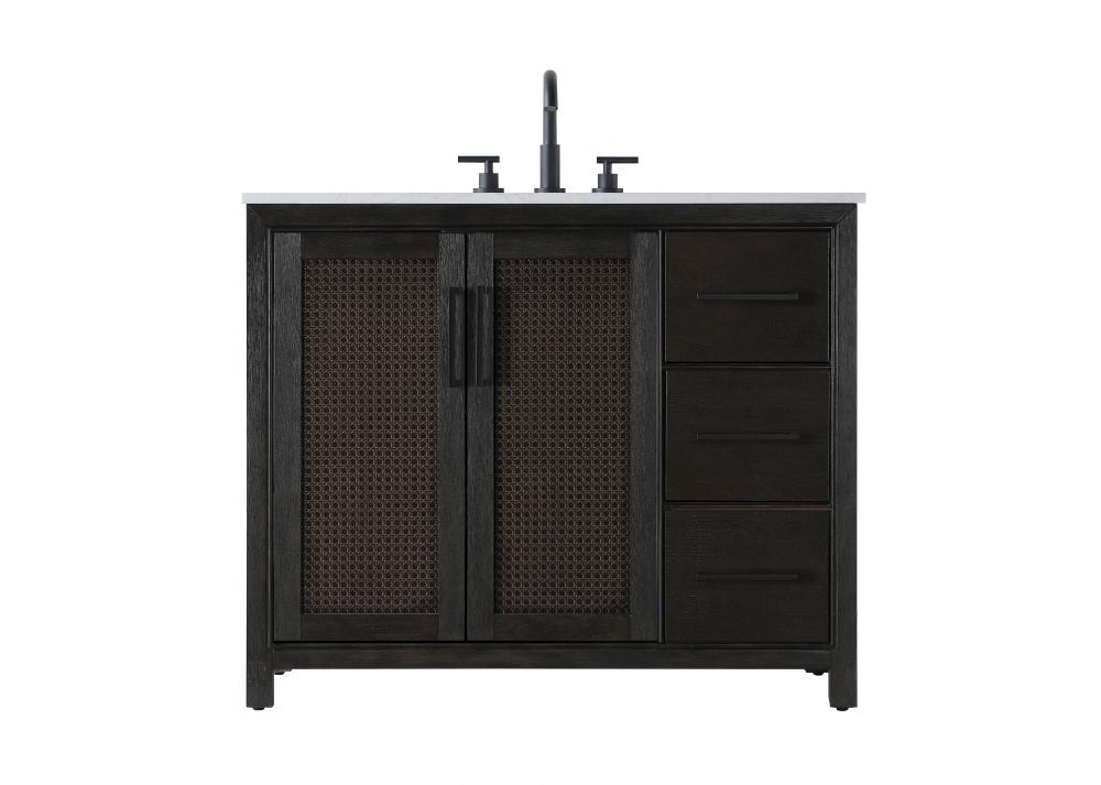 Vanity Cabinet 2Dr 3Dw 42x21.5x35 Chocolate Oak