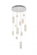 Elegant 3500D24C - Polaris LED light Chrome Pendant Clear Crystal