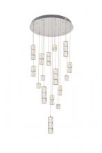 Elegant 3500D28C - Polaris LED light Chrome Pendant Clear Crystal