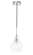 Elegant LD6202C - Pierce 1 light Chrome and Clear seeded glass pendant