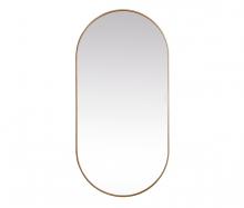 Elegant MR2A3672BRS - Metal Frame Oval Mirror 36x72 Inch in Brass