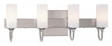 Minka George Kovacs P5024-084 - Four Light Brushed Nickel Cased Opal Etched Glass Vanity