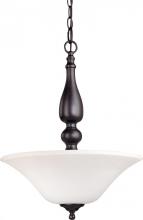 Nuvo 60/1848 - Dupont - 3 Light Pendant with Satin White Glass - Dark Chocolate Bronze Finish