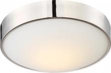 Nuvo 62/774 - Perk - 13'' LED Flush with White Glass - Polished Nickel Finish