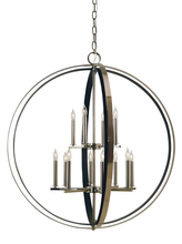 Framburg 4658 PN/MBLACK - 12-Lt Polished Nickel/Matte Black Constellation Pendant