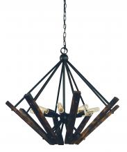 Framburg 5288 MBLACK - 8-Light Matte Black Rustic Chic Chandelier