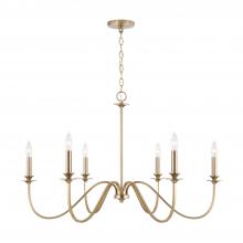 Austin Allen & Co. AA1029MA - 6-Light Chandelier in Matte Brass with Decorative Double Bobeches